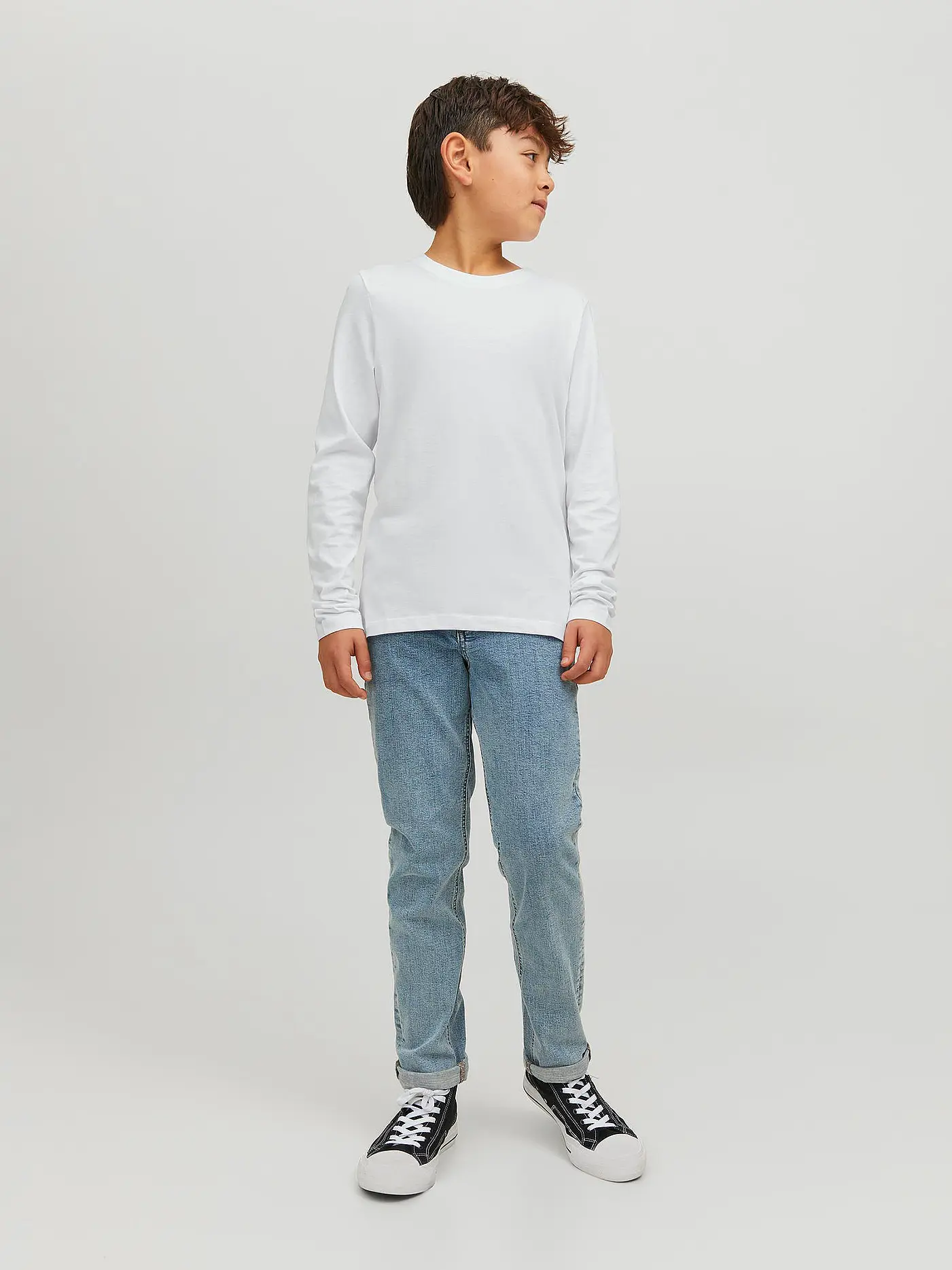 JACK & JONES | Jungen Langarmshirt JJEORGANIC | weiss